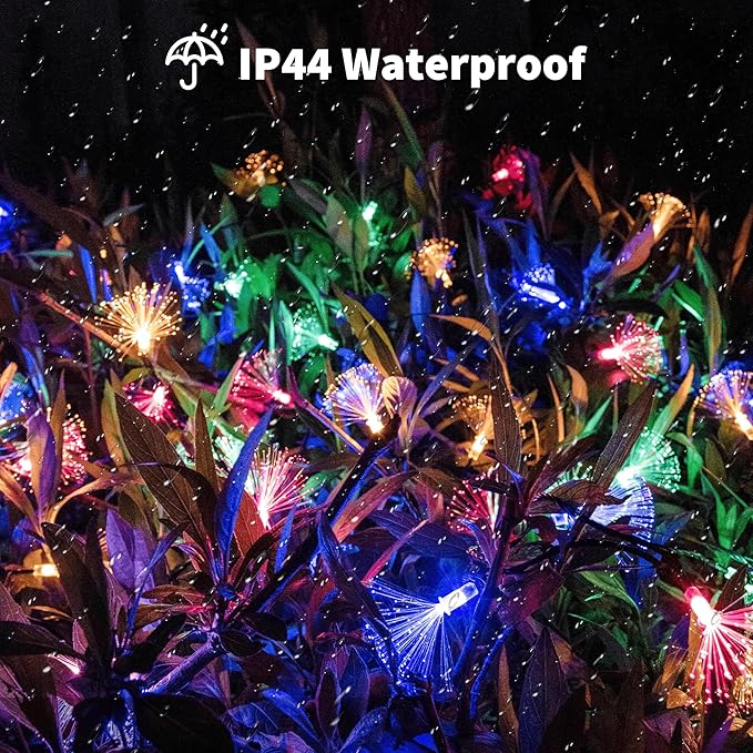 YOLIGHT 33FT Fiber Optic Fairy Lights 60 LED Firework String Light Twinkle Green Wire Christmas Lights for Indoor Outdoor Wedding, Christmas Tree, Garden, Patio, Party Decoration (Multi-Colored)