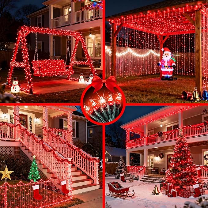 WUXYIYANG 1500 LED 470FT Red Valentine Lights, 12 Pro Modes and Timer Memory & Dimmable, Plug in Indoor Valentine Room Light for for Xmas Bedroom Yard Tree Wedding Party Outdoor Waterproof Decor (Red)