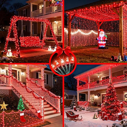 WUXYIYANG 1500 LED 470FT Red Valentine Lights, 12 Pro Modes and Timer Memory & Dimmable, Plug in Indoor Valentine Room Light for for Xmas Bedroom Yard Tree Wedding Party Outdoor Waterproof Decor (Red)