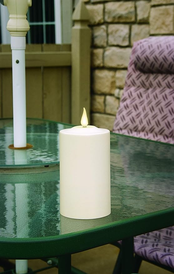 Xodus Innovations FPC1586 Weatherproof Flameless Indoor/Outdoor 6-Inch Battery Powered Pillar Candle with Warm White Realistic Flame…