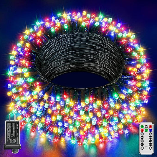 Guhope Christmas Lights 66FT 200 LED, Christmas Tree Light with 8 Lighting Modes, Outdoor Waterproof String Lights with Remote and Timer, Fairy Light for Holiday Decor (Multicolor)