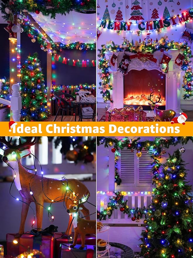 BrightChristmas Christmas Lights 1200 LED 394 FT, Waterproof Outdoor String Lights with 8 Modes, Fairy Lights for Holiday Decor (Multicolor)