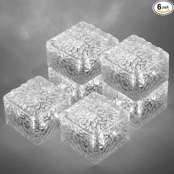 MLKNK Solar Brick Lights-Outdoor Solar Lights for Yard-Solar Brick Landscape Path Light 6 Pack LED Light Brick Garden Decor for Pathway Patio Walkway Backyard Decoration, DS-XBZ-1-1-1