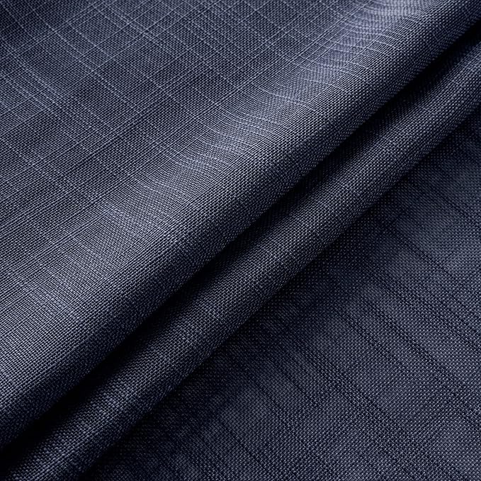 XTMYI Blue Cafe Curtains for Kitchen Window 36 Inch Length Faux Linen Look Short Small Semi Sheer Curtains for Bathroom Bedroom Navy Blue