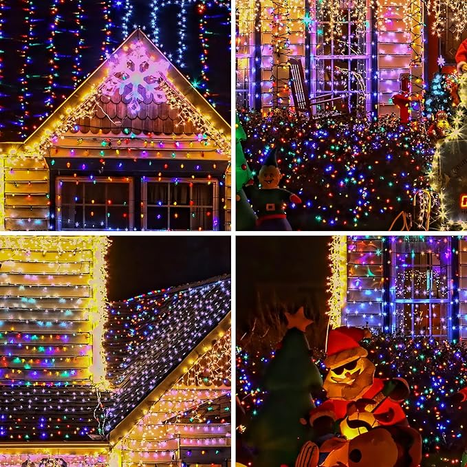 Green Wire,Multicolor,Incandescent Bulb 100 Mini String Lights for Indoor Christmas Tree Garland Birthday Wedding Party Festival Easter Decoration