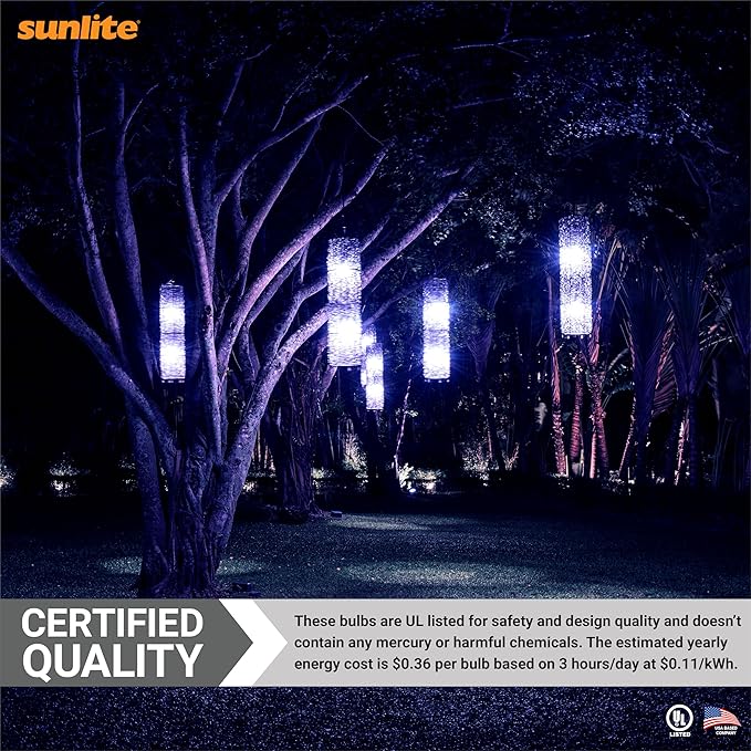 Sunlite 80145 A19 Colored Light Bulb 3 Watts (25w Equivalent), E26 Medium Base, Non-Dimmable, UL Listed, Party Decoration, Holiday Lighting, 1 Count, Blue