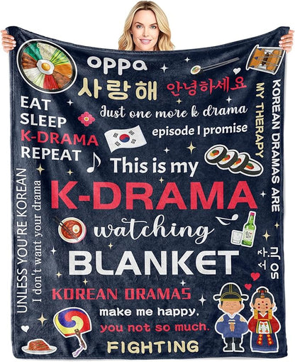 Korean Drama Gifts, K-Drama, Korean Gifts for Women, Kdrama Merch, K Drama Gifts for Women/Girl/Fans, Kpop Gifts, Birthday Christmas Kdrama Blanket 60"x50"