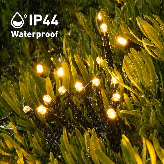 JMEXSUSS 2 Pack Solar String Lights Outdoor Waterproof, Total 400 LED 151FT Solar Christmas Lights Outdoor, 8 Modes Solar Powered String Lights for Outside Patio Yard Tree Decorations, Warm White