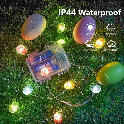 Easter Decorations Easter Egg Lights, Pastel Fairy Lights Battery Operated with Remote & 8 Modes & Timer, Waterproof Twinkle String Light Indoor Outdoor for Spring Themed Party Home Decor (Multicolor)