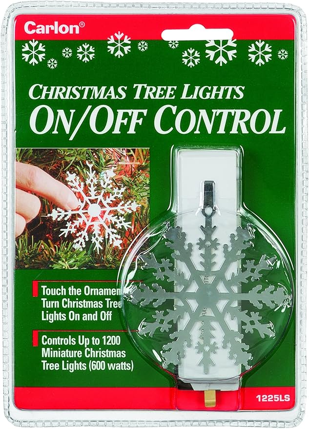 Xodus Innovations 1225LS Snowflake Metal Ornaments with On/Off Touch Control Ornament for Christmas Tree Lights, 7.5 inches White,