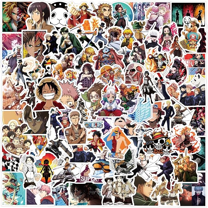200Pcs Kids Demon Manga Slayer Stickers Mixed Pack,Cartoon Characters Stickers Movie Decorative Sticker for Kids Teens Adults Waterproof Sticker for Water Bottle Laptop (mixA200)