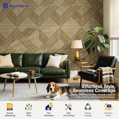 Acoustic Panels Sound Absorbing, 23.6×23.6 Inch 6 Pcs, Acoustic Wall Panels for Medium to Large Rooms, Decorative Sound Treatment for Echo Reduction in Home Offices, Bedrooms & Recording Studios