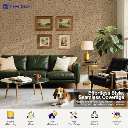 6 PCS Acoustic Panels, 23.6x23.6 Inch Sound Absorbing Panels, Decorative Acoustic Wall Panels for Recording and Home Studio, Office with Double-Sided Adhesive Tape