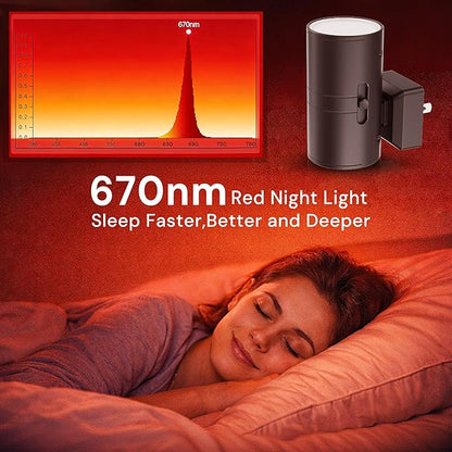 L LOHAS LED Red Night Light, Night Lights Plug into Wall, LED Night Lights with Light Sensor, Sleep Aid Red, Dimmable Night Light for Christmas, Holiday Decor, Hallway, Bedroom, 2 Pack