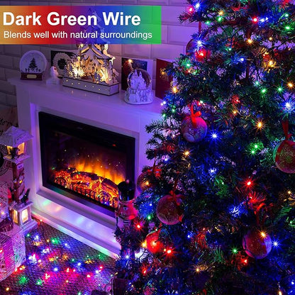 Multicolor Christmas Lights Outdoor, 66FT 200 LED String Lights for Outside Waterproof with 8 Modes, Plug in Connectable Fairy Twinkle Light for Indoor Room Patio Yard Party Holiday Decorations