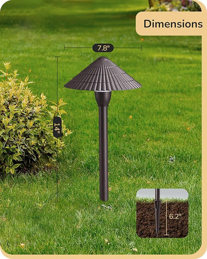 EDISHINE 5CCT Low Voltage Pathway Lights Wired, 2700K/3000K/3500K/4000K/5000K LED Landscape Path Lights, 12V 3W 160LM Waterproof Outdoor Landscape Lighting for Yard Garden Walkway, Aluminum, 4 Pack
