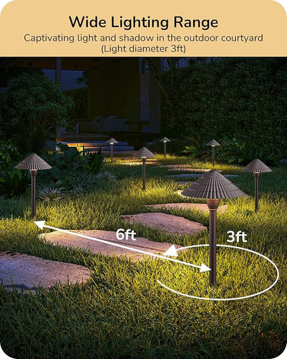 EDISHINE 5CCT Low Voltage Pathway Lights Wired, 8 Pack 2700K-5000K LED Landscape Lighting, 12V AC/DC 3W 160LM Die-Cast Aluminum Waterproof Outdoor Landscape Path Lights for Sidewalk Garden Yard