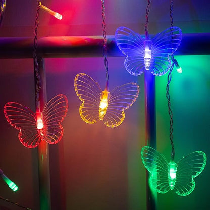 YOLIGHT Butterfly Curtain Lights 13ft 96 LED Fairy Light 8 Modes String Lights with Remote, Butterfly Hanging Decoration for Bedroom Garden Wall Ceiling Party Wedding Holiday Christmas (Multicolor)