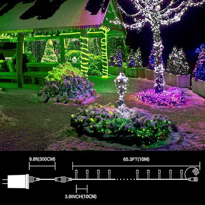 LAMPHOME 33ft Green St. Patrick's Day Mini String Lights, 100 LED Christmas Decorative Transparent Wire Fairy Starry String Lights Plug in, 16 Lighting Modes for Indoor Outdoor Xmas Tree