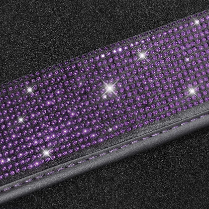 CAR PASS Bling Rhinestones Diamond Car Floor Mat, Crystal Sparkly Shining Glitter Carpet, Waterproof Anti-Slip PVC Heel Pad Universal Fit Interior Set SUV,Sedan,Van,4pcs Girl Women Men Violet Purple