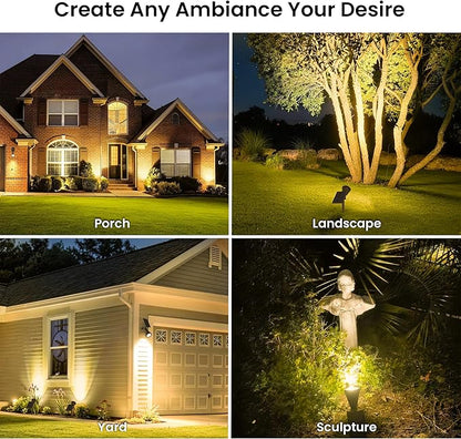 Solar Lights Outdoor Waterproof IP65,3000K Super Bright LED,2 Lighting Modes, Solar Powered Yard Garden Solar Spot Lights for Flag Landscape Auto On/Off-1 Pack