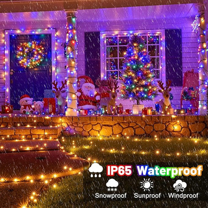 100FT 300 LED Color Changing Christmas Lights, Warm White & Multicolor Outdoor String Lights with Remote, Waterproof Fairy Twinkle Light for Outside Indoor Home Patio Yard Party Garden Decorations