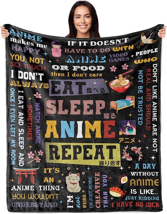 Anime Gifts for Men Women, Gifts for Animes Fans, Unique Anime Gift for Girls Boys, Cool Animes Lover Birthday Presents 60"X50" Throw Blanket