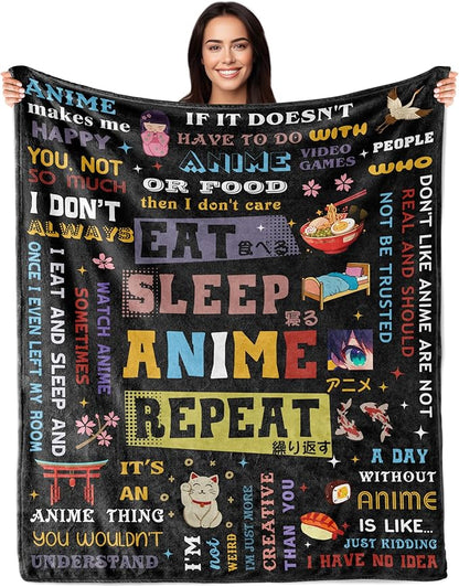 Anime Gifts for Men Women, Gifts for Animes Fans, Unique Anime Gift for Girls Boys, Cool Animes Lover Birthday Presents 60"X50" Throw Blanket