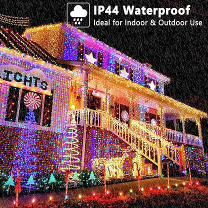 BrizLabs Color Changing Smart Christmas Lights, 98ft 300 LED App & Voice Control Christmas String Lights, Warm White Multicolor Mini Light, Dimmable Xmas Light Music Sync for Holiday Party Tree Decor