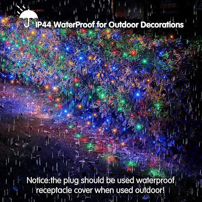 Dirnun Led Christmas Net Lights Outdoor Christmas Lights Multicolor 160LED 5ftx7ft, Waterproof Outdoor Indoor Fairy Mesh Net Light for Xmas Party, Yard, Patio, Trees, Shrubs, Bushes Decorations