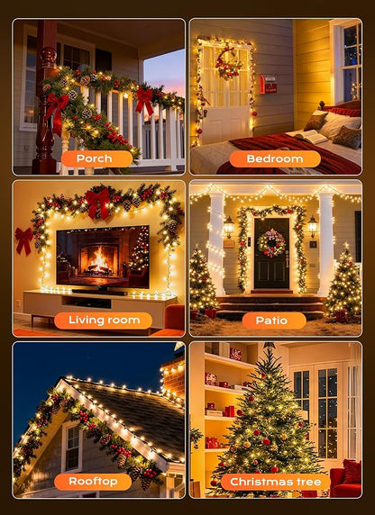 Minetom LED Clear Christmas String Lights, 50 Count 16 Feet LED Christmas Lights Bulb, Christmas Decorations Indoor, White Christma Tree Lights for Indoor Outdoor Xmas Wedding Party Festival