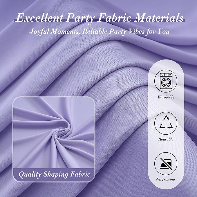 10 ft x 10 ft Wrinkle Free Lavender Backdrop Curtain for Parties, Polyester Light Purple Photo Backdrop Drapes 2 Panels 5x10ft for Baby Shower Photoshoot Wedding Birthday Party Photography Curtains