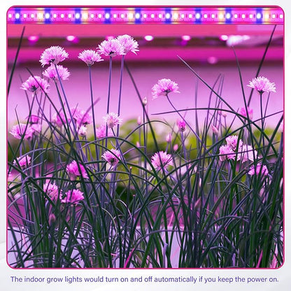 iPower 40W LED Plant Grow Light Strips Full Spectrum for Indoor Plants with Auto ON/Off 3/9/12H Timer, 10 Dimmable Levels 48 LEDs Per Tude, for Hydroponics Succulent, 3 Tubes, Mix