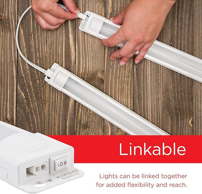 UltraPro 24 inch Plug-in Linkable Under Cabinet Lights, High/Low/Off, Warm White Light (2700K), LED Under Cabinet Lighting, Under Counter Lights for Kitchen, 44107