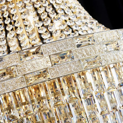 25 Lights Large Gold Crystal Chandeliers Luxury Modern Chandelier for High Ceilings 3 Tiers Pendant Lighting Fixture Foyer Staircase Hallway Entryway Banquet Hall Lobby 60.5" H x 31" D