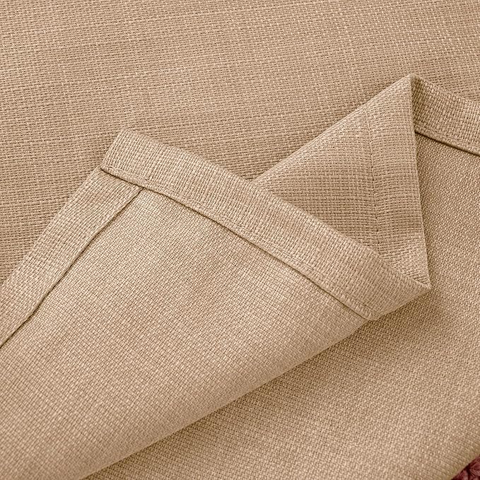 BGment Curtains 72 Inches Long for Living Room, Flax Linen Curtains Burlap Textured Thick Light Filtering Privacy Grommet Window Curtain Drapes for Bedroom, 2 Panels, 52 x 72 Inch, Tan