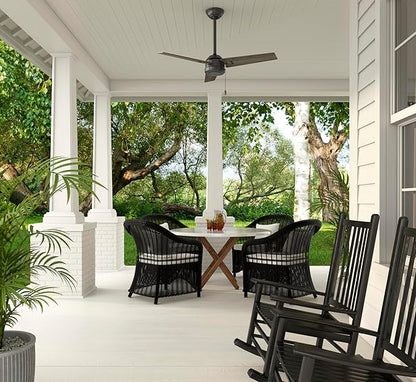 Hunter 44 inch Indoor/Outdoor Ceiling Fan, Cassius Noble Bronze Ceiling Fan, 3 Speed WhisperWind Motor, 50446, for Patios, Bedrooms, or Living Rooms