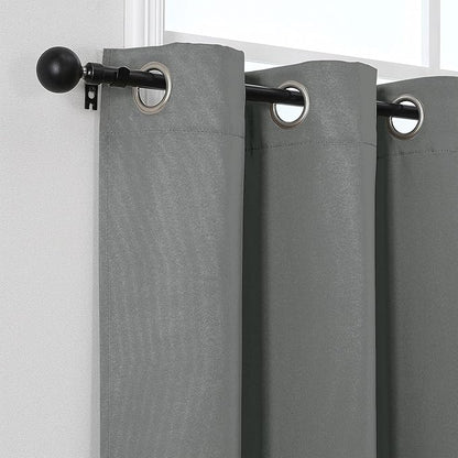 Simplebrand Light Grey Kitchen Valances for Windows 18 Inches Long 2 Pack, Room Darkening Window Valances for Living Room, Grommet Short Straight Drape Kitchen Curtains for Bedroom Kids Room, 40Wx18L