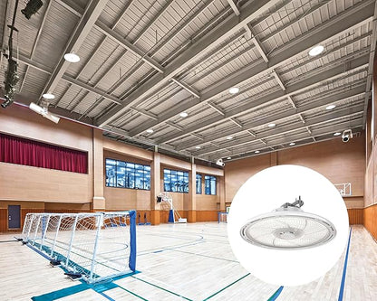 Lithonia Lighting REBL Round High Bay LED Light, 12,000/15,000/18,000 Adjustable Lumen Output, 3500K/4000K/5000K Switchable White Color Temperature, Work Light, UVOLT 120-347V, 12.2" x 7.5", White
