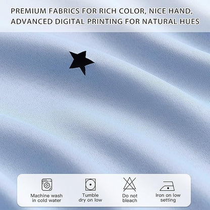 XiDi Sky Blue Blackout Curtains with Sheer Overlay Mix and Match Double Layer Thermal Insulated Window Panels 90 inch for Living Room Bedroom Blue Drapes with Tiebacks Grommet Top 52" Wx90 Lx2