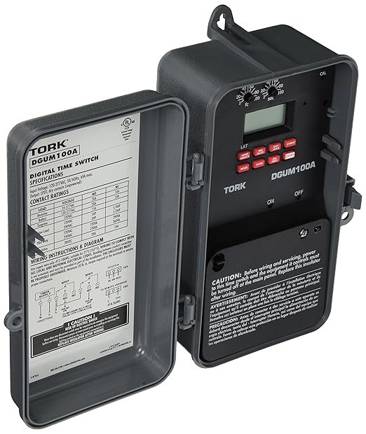 DGU Series Lighting Control with Photo/Override Input Control Time Switch, Noryl Indoor/Outdoor NEMA 3R, 120-277 VAC 50/60 Hz Input Supply, SPDT Momentary Output Contact