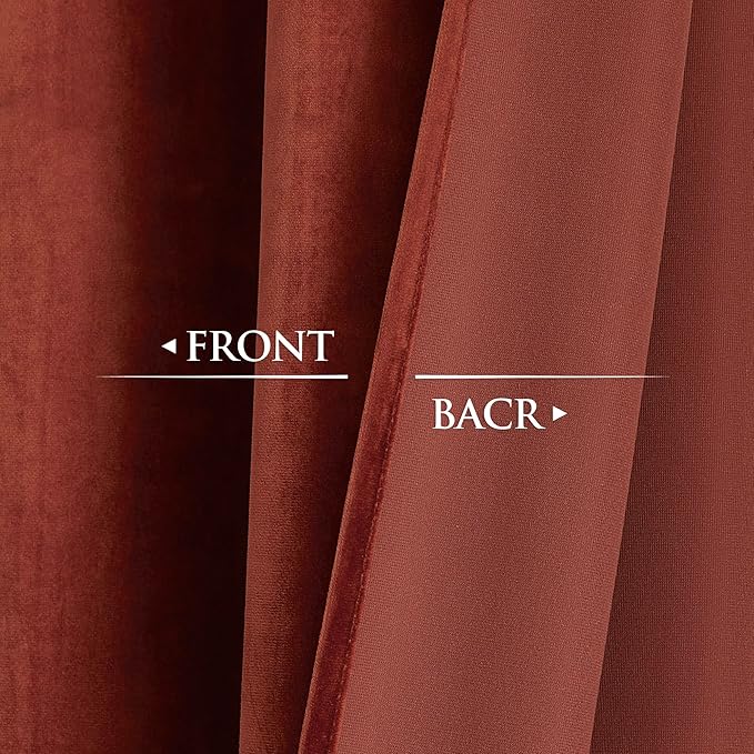 StangH Rust Red Curtains 90 inches for Bedroom, Back Tab Home Theater Drapes Christmas Holiday Decoration for Party Living Room Patio Porch, W52 x L90 inches, 1 Panel