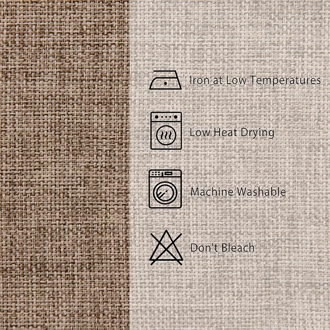 Hiasan Faux Linen Rectangle Tablecloth - Wrinkle and Stain Resistant Washable Table Cloth for Kitchen Dining Room Holiday Table Cover for Party Dinner, Khaki, 60 x 120 Inch