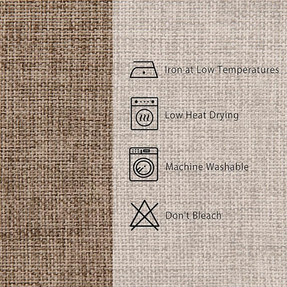 Hiasan 2 Pack Faux Linen Rectangle Tablecloth - Wrinkle and Stain Resistant Washable Table Cloth for Kitchen Dining Room Holiday Table Cover for Dinner, Khaki, 60 x 140 Inch