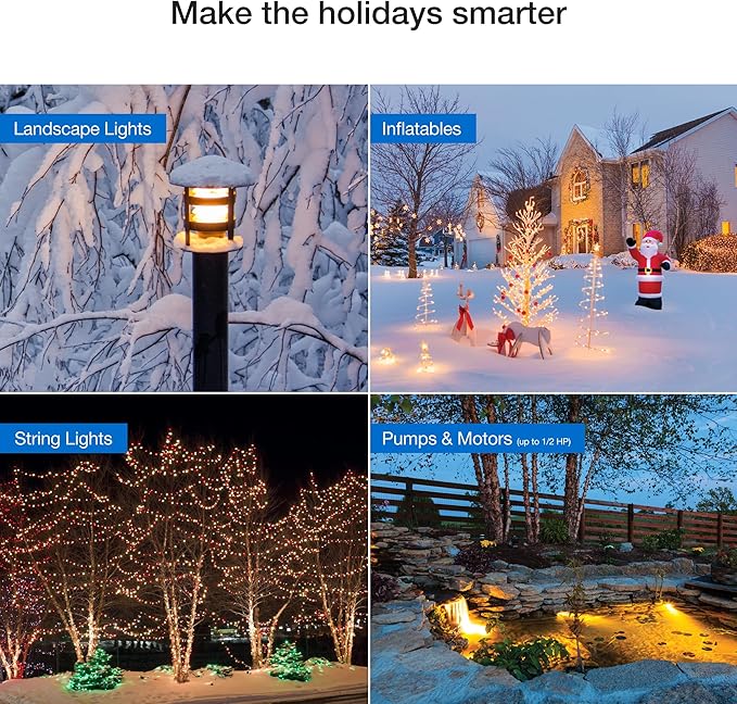 Lutron Caséta Outdoor Smart Plug On/Off Switch Holiday Light Starter Kit with Smart Hub and Pico Remote | Compatible with Alexa, Google Assistant, Ring, Apple Home | for String Lights and Inflatables
