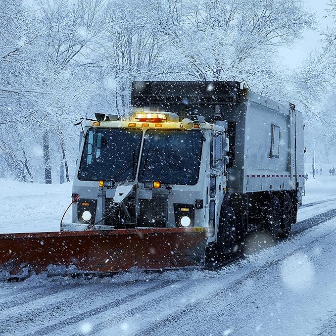 Nilight 2PCS 12 Inch Roof Top Strobe Lights 48LED Hazard Light Emergency Safety Warning LED Flashing Bar Magnetic Mount 12V 24V for Cars Trucks Snow Plows Construction Vehicles