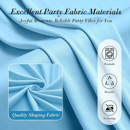 10 ft x 10 ft Wrinkle Free Baby Blue Backdrop Curtains for Baby Shower Parties, Polyester Light Blue Photo Backdrop Drapes for Birthday Wedding Party Gender Reveal Photography