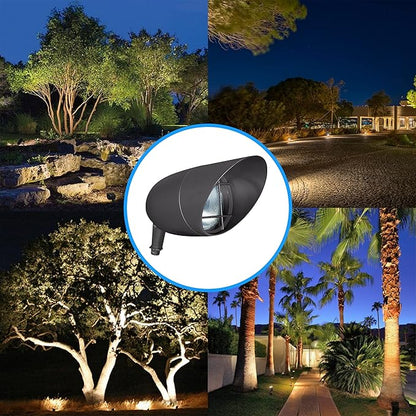 1-Light Landscape Flood Light Fixture - 150W Non-Dimmable Halogen - Outdoor Ceiling Mount - Dark Bronze; OL-66362