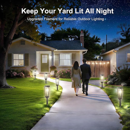 Solar Pathway Lights Outdoor Waterproof IP65, 8 Pack Cool White Solar Walkway Lights, Auto On/Off Outdoor Light for Lawn Garden Patio Driveway Decor Landscape Lighting