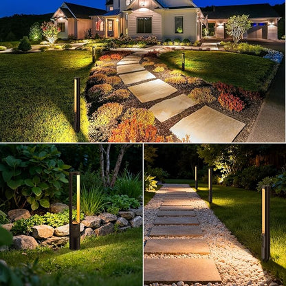 All-in-One Low Voltage Landscape Lighting Kit, 8-Pack Pathway Lights with Transformer Dusk to Dawn Outdoor Lighting 5CCT, IP66 Waterproof Landscape Lights with Connectors for Patio